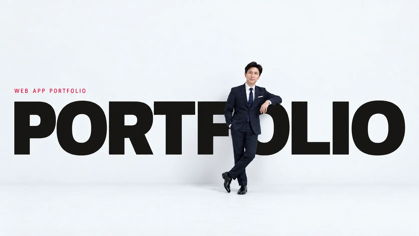 WEB APP PORTFOLIO — ฤทธิเวศ งามพีระพงศ์ (Think) ยืนพิงตัวอักษร PORTFOLIO